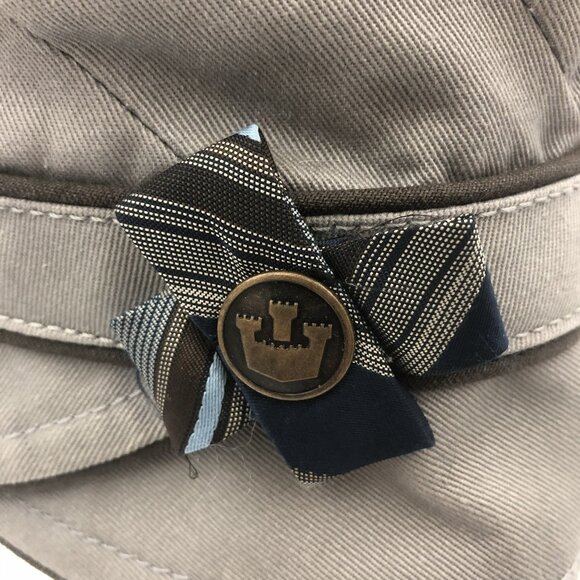 Goorin Bros Gray Military Cap w Ribbon Detail  XS | Classic Heritage Newsboy Hat